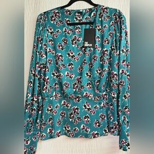 The Kooples Teal Floral Women's Top